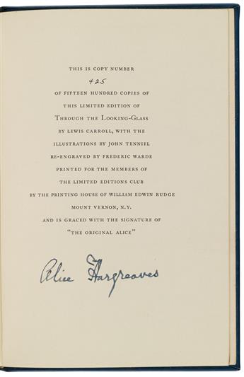 (LIMITED EDITIONS CLUB / PRESS.) Dodgson, Charles Lutwidge (Lewis Car Alices Adventures in Wonderland * Through the Looking-Glass, and